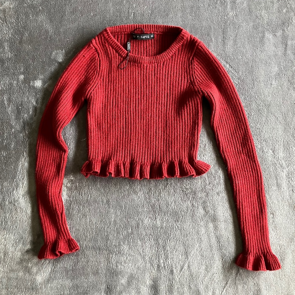 Zaful burgundy sweater